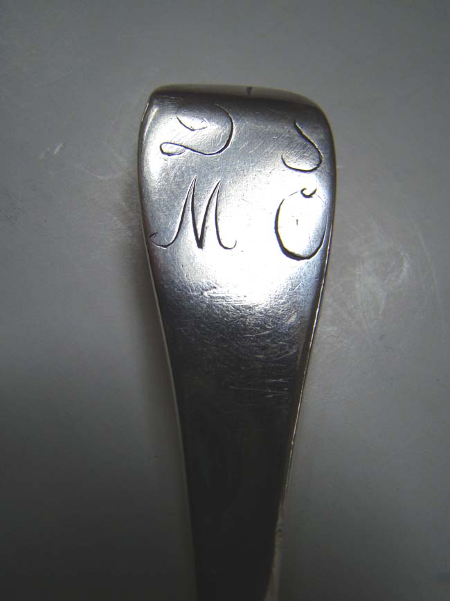 An 18th century Silver Rattail form Tablespoon with single makers' mark, possibly American, circa 1730 — image 2